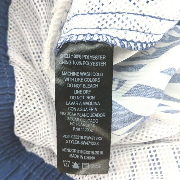 NWT Exist Mens Swim Trunks 4XL Floral Palms Blue White Beach Drawstring Stretch - Picture 6 of 9